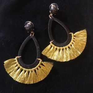 BaubleBar Gold & Black Fringe Drop